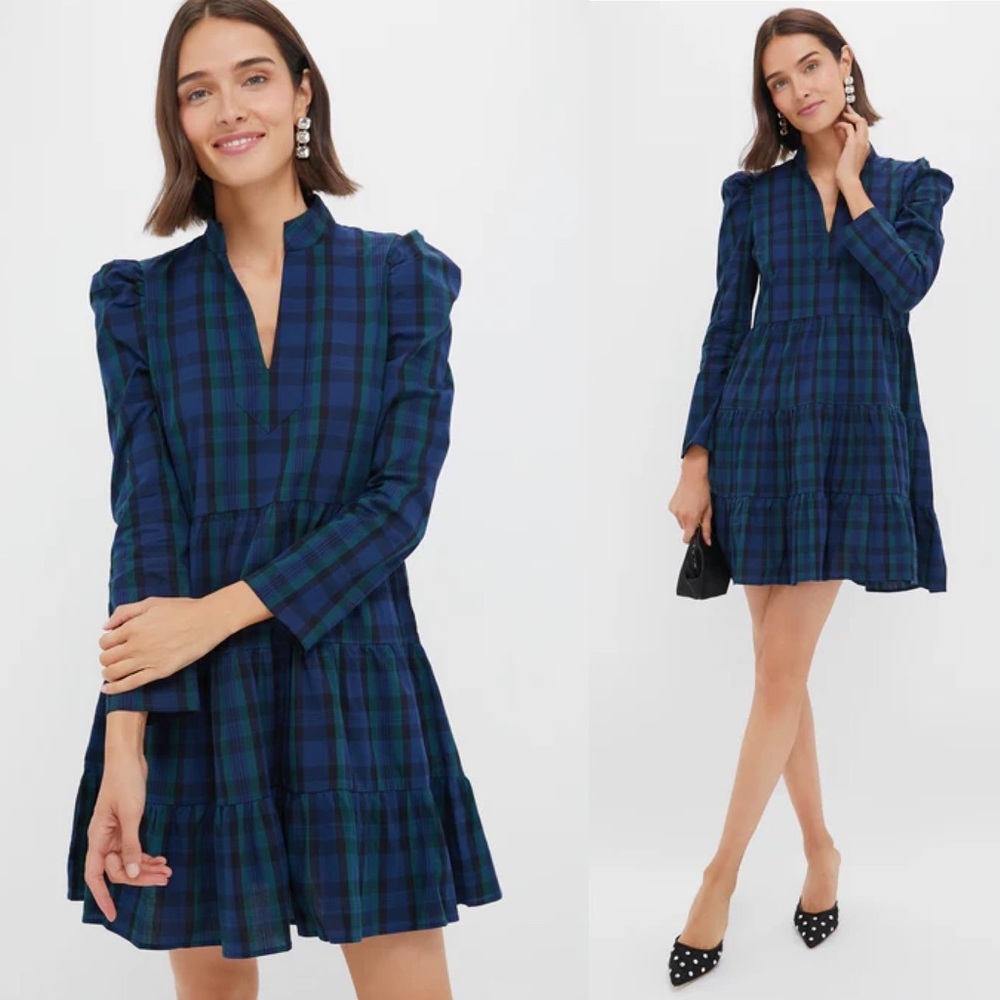 Tuckernuck || Sail‎ to Sable Blackwatch Long Sleeve Tunic Flare Dress Medium